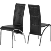A3 Dining Chair (X2 Per Box) Black Pvc/Chrome